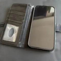 手帳型スマホケース ブラック 希望される方には保護フィルム、カメラカバーも