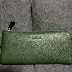 BAGOS グリーンレザー 長財布 ゴールドファスナーのサムネイル