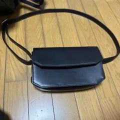 ブラックショルダーバッグ 合成皮革