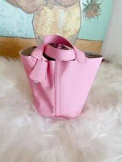 ピンク バケツ型 トートバッグ