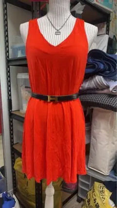 BASIC H&Mノースリーブミニワンピース オレンジ