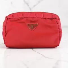 m*i様 ［訳あり］　PRADA プラダ ナイロン ポーチ レッド　オシャレ　赤のサムネイル