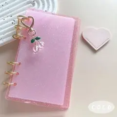 アクリルバインダー A6 貯金 リフィル ハート ラメ ピンク さくらんぼ