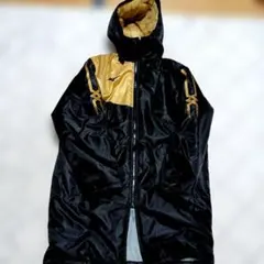 ミズノフード付きベンチコート 黒/金読売新聞非売品