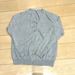 新品未使用 ユニクロ Vネック カーディガン XL 綿100% グレー 薄手