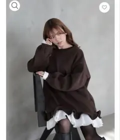 Myu ミュー　 裾フリル裏起毛オーバーワンピース