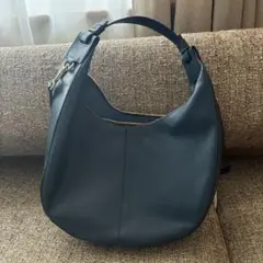 FURLA 本革 ショルダーバッグ ダークブルー