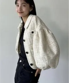 MIX TWEED PUFF SLEEVE JACKETのサムネイル