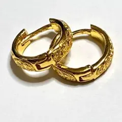 新品　フープピアス　フラワーモチーフ ゴールド　ハワイアンジュエリー　花柄