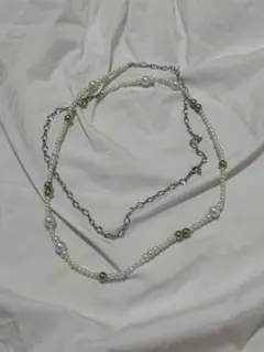 パール ロング ネックレス 巻ネックレス