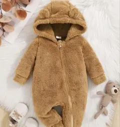 着ぐるみ　アウター　くま　ロンパース　フリース　カバーオール