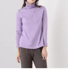 [ココンライフドウ]吸湿発熱.吸放湿ふんわり裏シャギーボトルネックプルオーバー