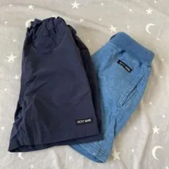 PETIT MAIN ネイビーショートパンツ 90cm 2点セット