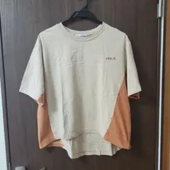 KANGOL 半袖Tシャツ バイカラー ベージュ オレンジ Mサイズ