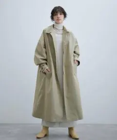 アダムエロペ ステンカラーコート バルカラー コート トレンチコート