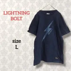 ライントニングボルト【L】半袖Tシャツ ネイビー ストリート カジュアルのサムネイル