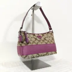 【希少】COACH シグネチャー signature ハンドバッグ ポーチ 紫