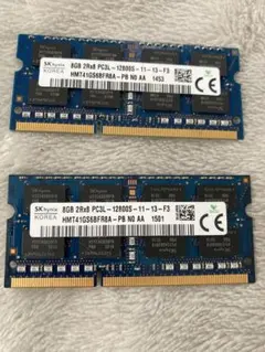 SK hynix 8GB DDR3L メモリ PC3L-12800S 2枚