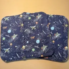 ハンドメイド　ダブルガーゼ　宇宙柄 ハンカチ 2枚セット