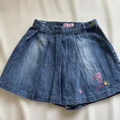 メゾピアノmezzo piano デニム　フリルスカート風150cm M