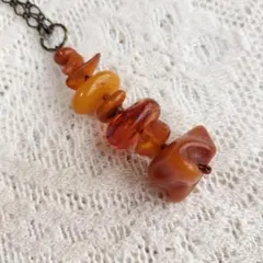 琥珀、ロイヤルアンバー、ペンダント、チェーン付き、バルト海産アンバー
