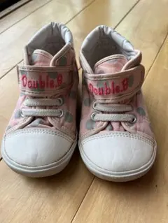 【14cm】mikihous Double.B ピンク 水玉 スニーカー