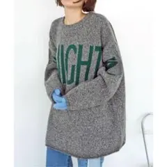 SLOBE IENAオーバーサイズ ニット セーター グレー
