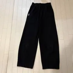 スウェットバレルレッグパンツ 黒 ブラック　ウエストゴム