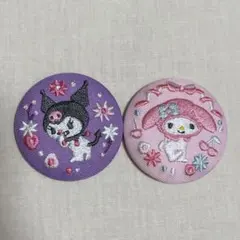 サンリオ 刺繍缶バッジ クロミ マイメロ