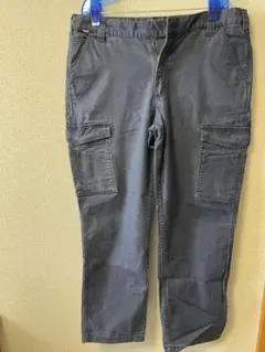 カーハート FR カーゴパンツ W38 ネイビー フェード ワーク 古着