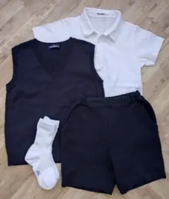 小学校受験、塾、ファミリア男子120シャツ・ベスト・半ズボン