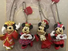 ディズニー　ミニー　キーチェーン　４点セット