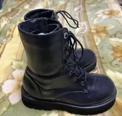 ブラックレースアップブーツ　24.0〜24.5cm