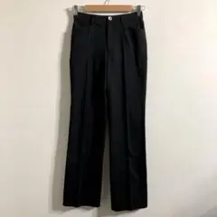 美脚 センタープレスパンツ 黒 M 股下77cm ストレッチ 高身長向け スリム