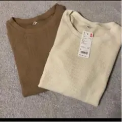 ユニクロ ニット　ワッフルクルーネックt