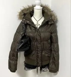 着があり y2k ファー　ダウンジャケット　 グランジ　平成　ギャル　短丈