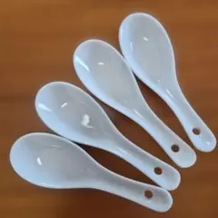 ホワイト陶器レンゲ 4個セット