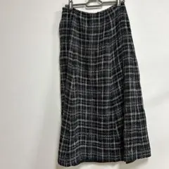 【38】チェック柄タイトスカート 黒白　ブラック
