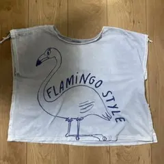 BOBO CHOSES ブルーのフラミンゴ柄Tシャツ