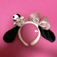 ユニバ USJ ベル スヌーピー カチューシャ ピンクリボン