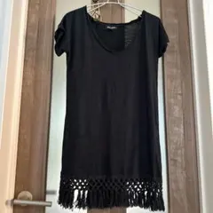 BILLABONG 半袖 Tシャツ フリンジワンピース ネイビー