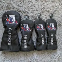 【新品】4点セット ドラえもん ゴルフクラブヘッドカバー 1+FW+UT+UT黒