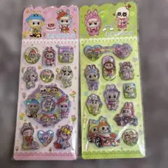 ラブブウォーターシール ピンク・グリーン2枚セット