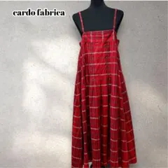 カルドファブリカ　チェック柄 キャミワンピース　ガーリー　シルク混　フリーサイズ