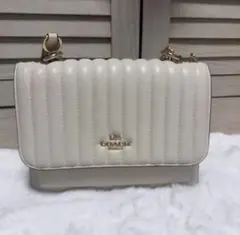 COACH キルティングショルダーバッグホ ワイト