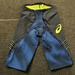 アシックス レース水着　ブラック/ブルー