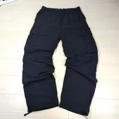 GAP ナイロン バギー カーゴ パンツ ネイビー 裾ドローコード Lのサムネイル