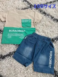 新品⭐︎100サイズ Tシャツ デニムショートパンツ セット