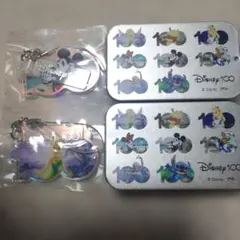 Disney100 トレーディングストラップ缶 ミッキー ティンカーベル　2種
