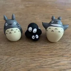 トトロ まっくろくろすけ　フィギュア 3体セット　ジブリ　ソフビ　人形